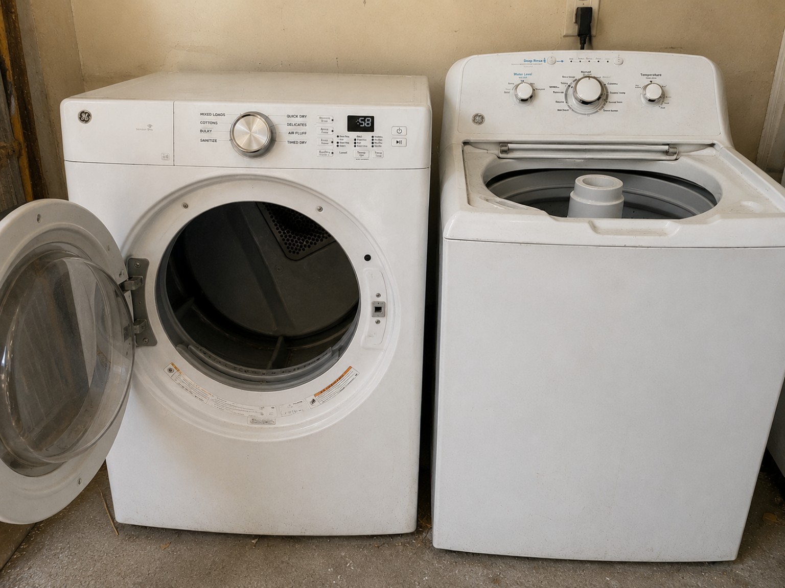 Real full-resolution washer and dryer set from our appliance work for San Juan Capistrano pickup