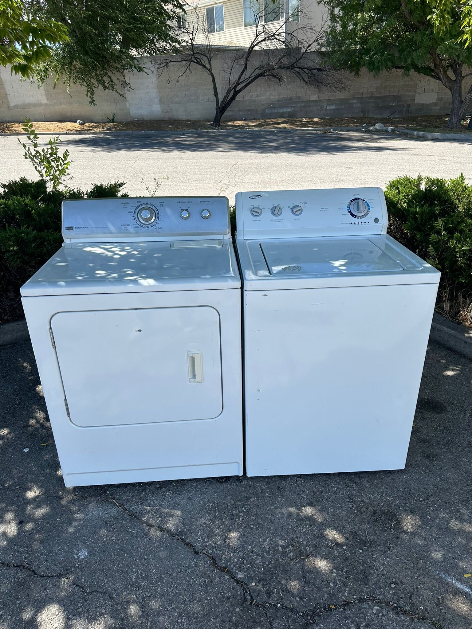 Real full-resolution washer and dryer set from our appliance work for San Bernardino pickup