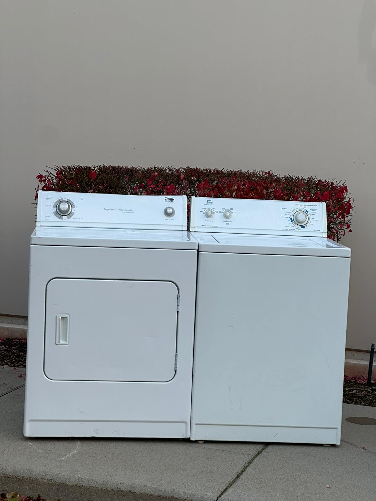 Real washer and dryer set for pickup in San Bernardino County